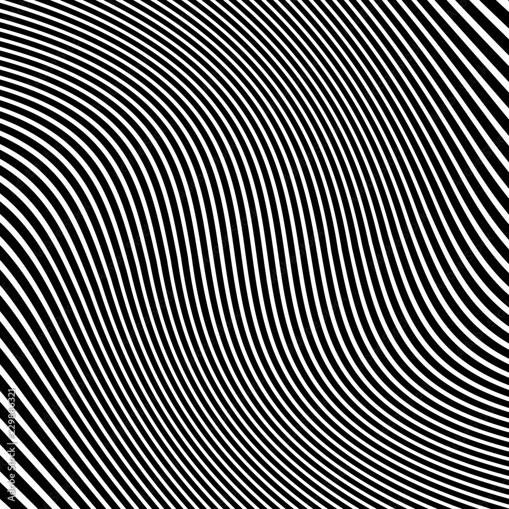 Abstract Warped Black and White Lines Background Abstract Warped Black and White Lines Background