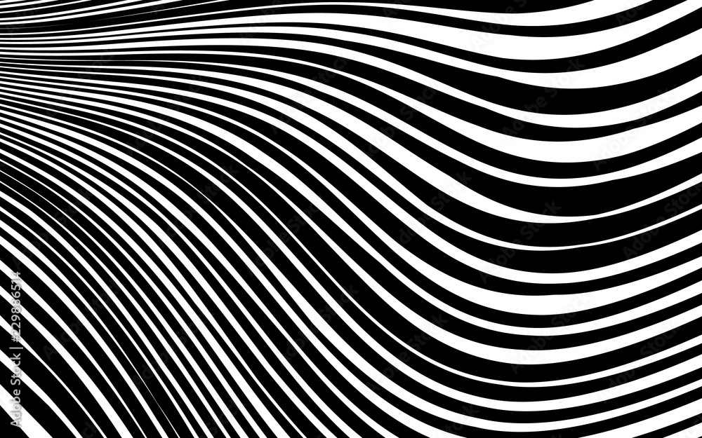 Abstract Warped Black and White Lines Background Abstract Warped Black and White Lines Background