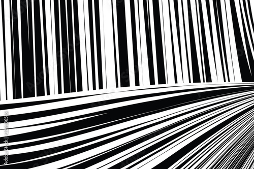 Abstract Warped Black and White Lines Background