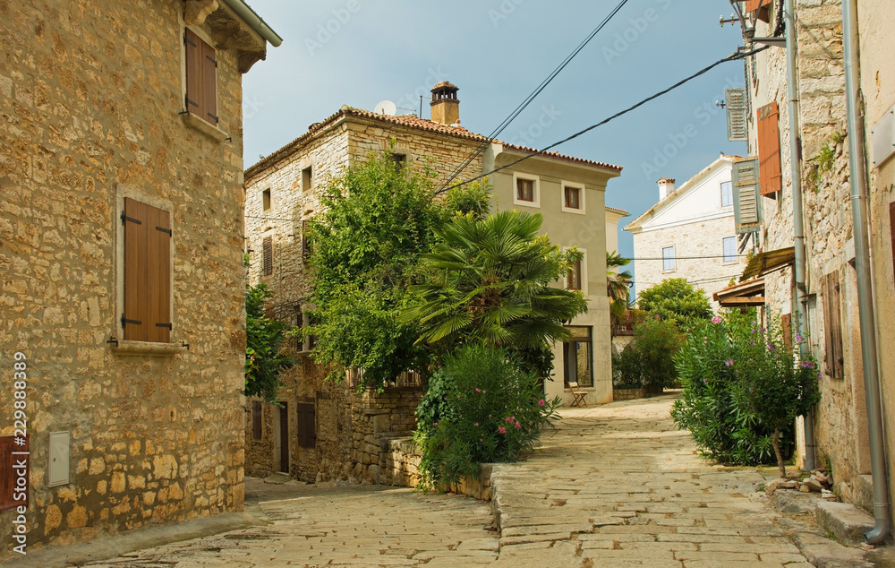 Building in the historic hill village of Bale (also called Valle) in Istria, Croatia
