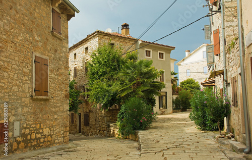 Building in the historic hill village of Bale (also called Valle) in Istria, Croatia 