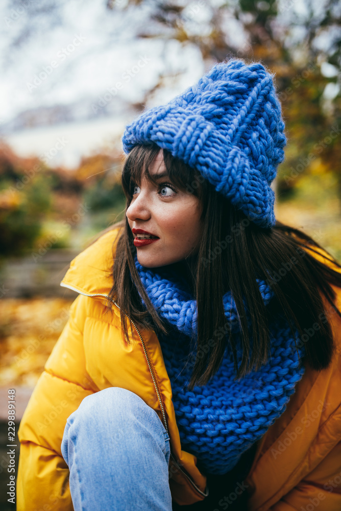 autumn girl in the park autumn girl in the park