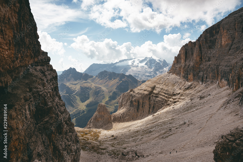 Blick vom Sella Stock auf die Marmolada Blick vom Sella Stock auf die Marmolada