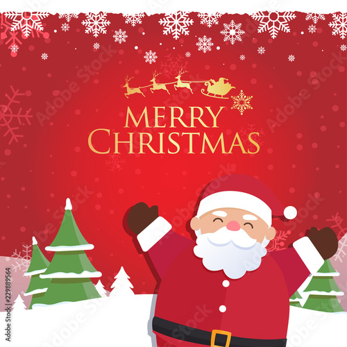 Christmas background with Santa Claus and the inscriptions Merry Christmas © NORN