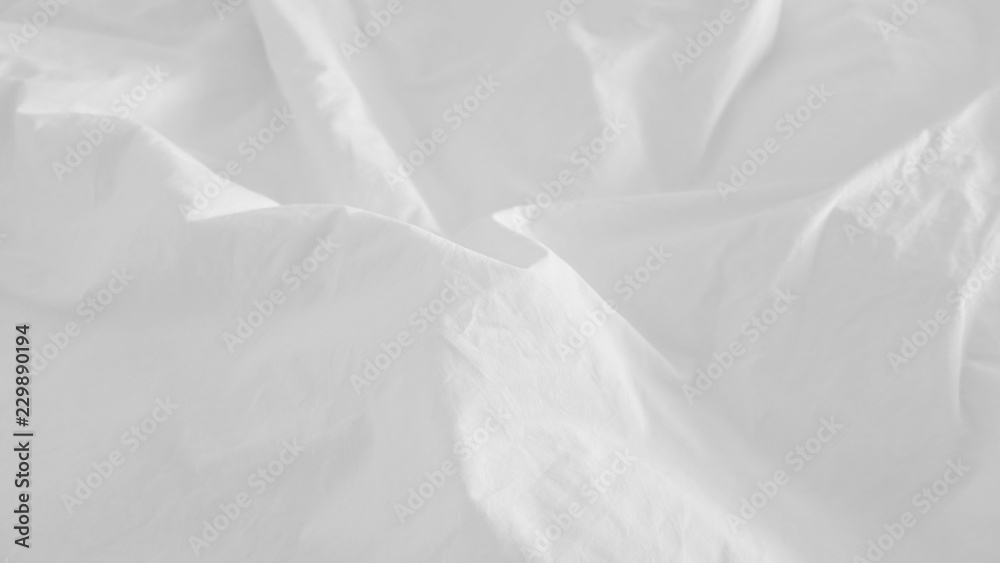 close up top view of white pillow on bed and with wrinkle messy blanket in  bedroom, from sleeping in a long night. abstract texture for white  background Stock Photo | Adobe Stock