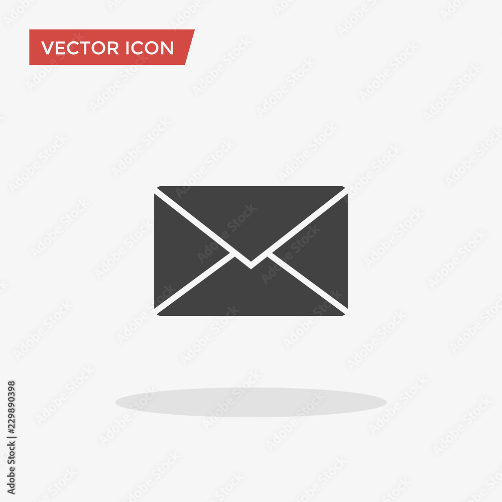 Envelope Icon in trendy flat style isolated on grey background. Mail symbol for your web site design, logo, app, UI. Vector illustration, EPS10.