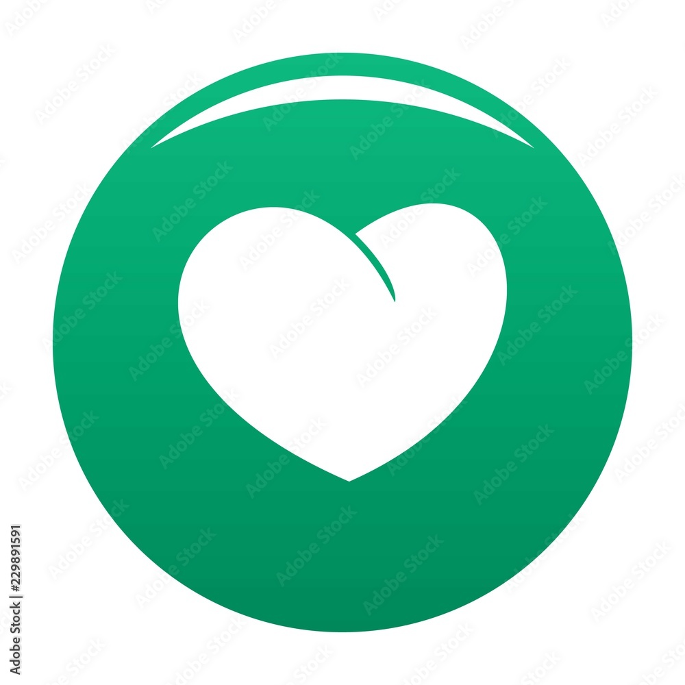 Angelic heart icon. Simple illustration of angelic heart vector icon for any design green