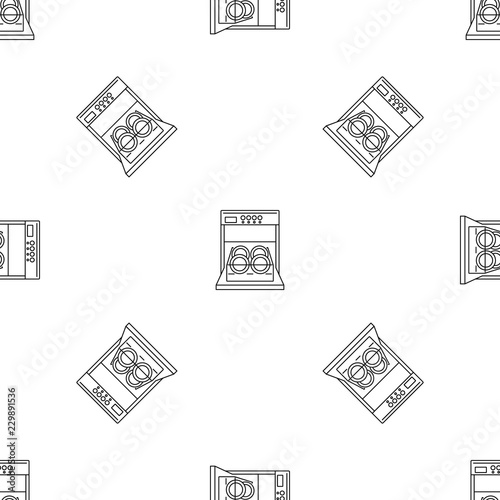 Open dishwasher pattern seamless vector repeat geometric for any web design