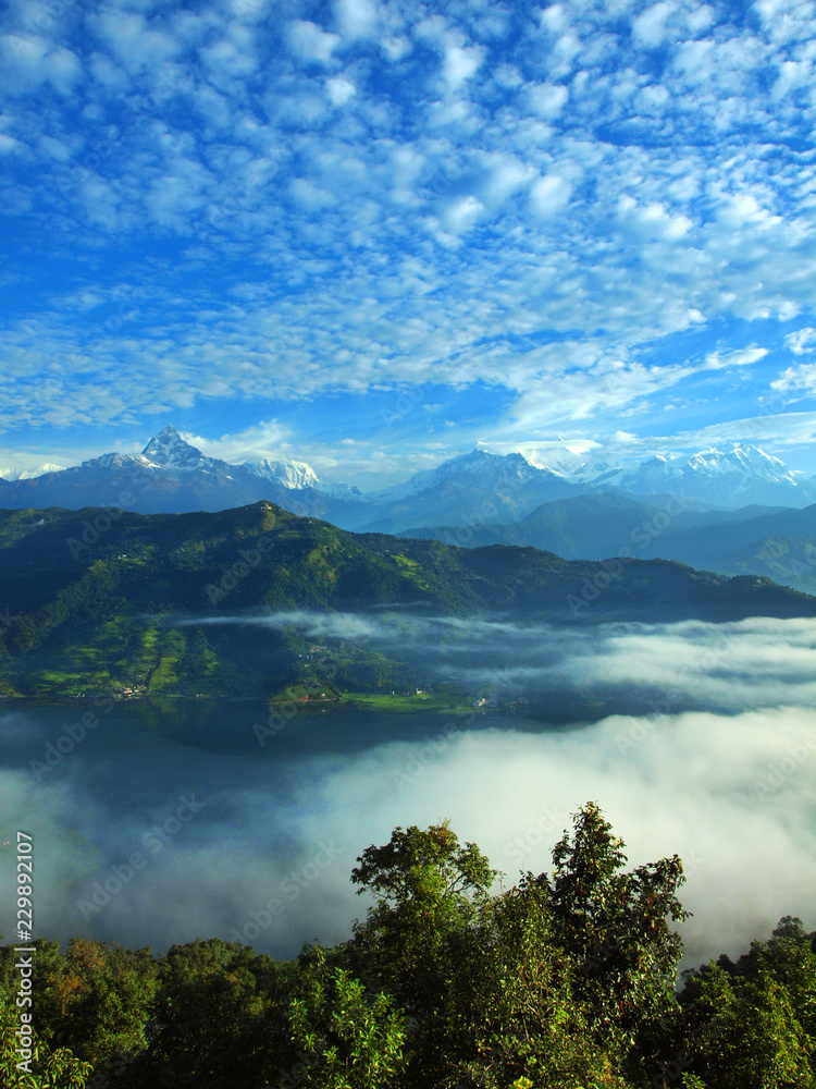 Fototapeta premium view of the Annapurna range from around Pokhara ,Nepal
