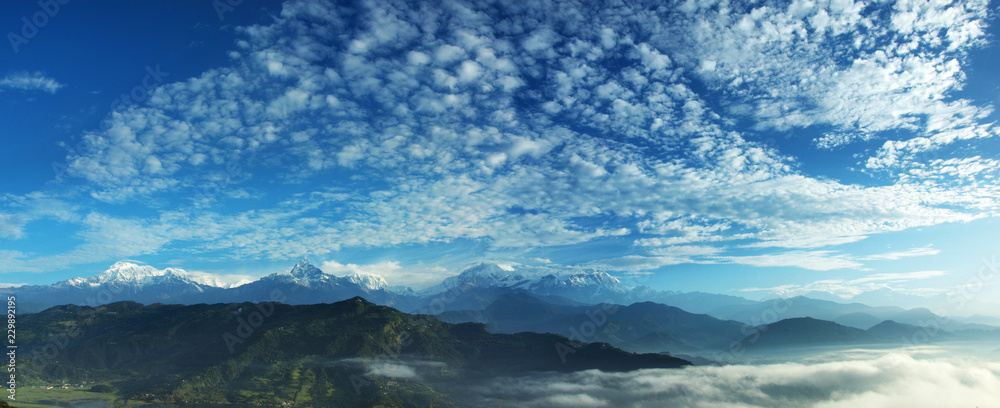 Fototapeta premium view of the Annapurna range from around Pokhara ,Nepal