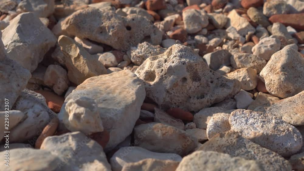 Stones near the sea coast in a mountainous area on a sunny day. Close-up Stones near the sea coast in a mountainous area on a sunny day. Close-up