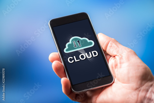 Cloud concept on a smartphone
