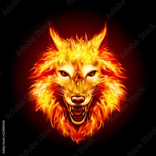 Fire Wolf Head
