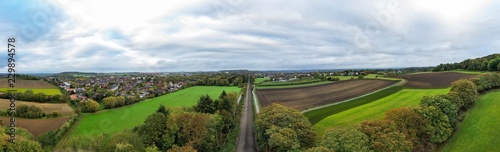 Panorama with railway tracks in the foreground