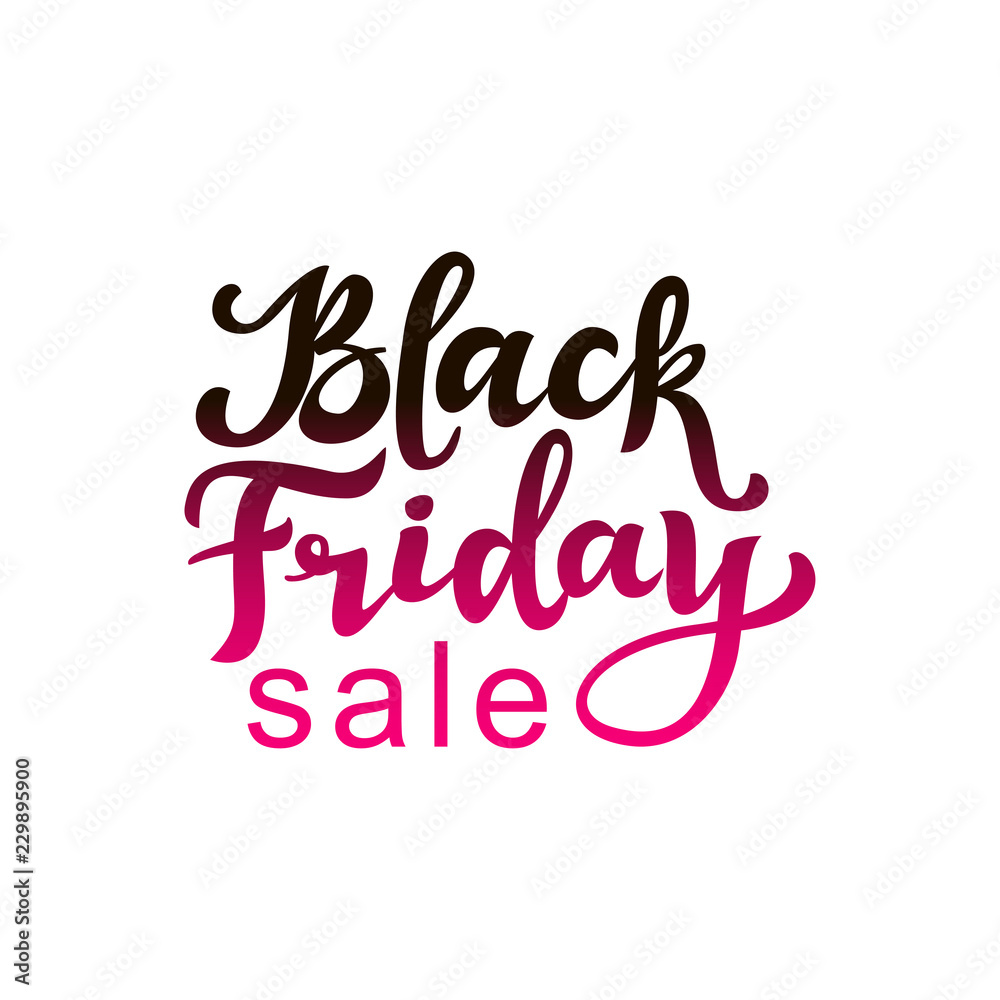 Black friday hand lettering, isolated on white background. Sale vintage type design. Vector calligraphy illustration.