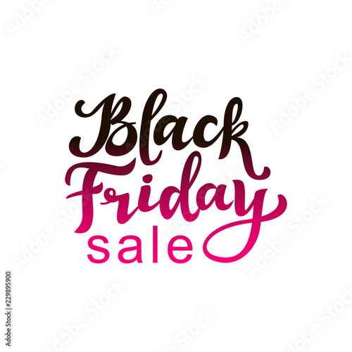 Black friday hand lettering  isolated on white background. Sale vintage type design. Vector calligraphy illustration.