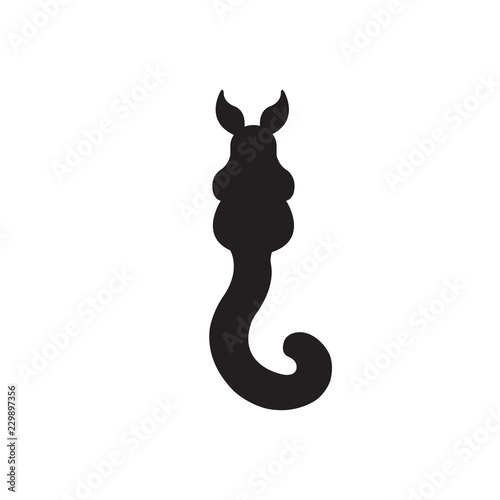 Black squirrel icon on white background.