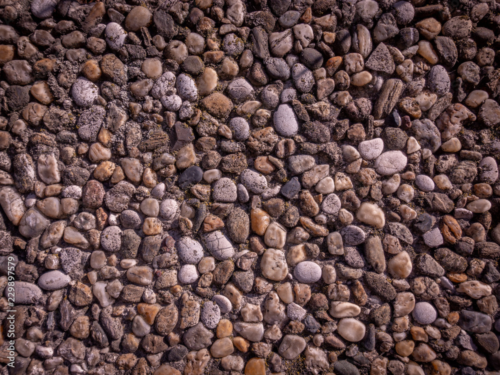 Wall with gravel stones facade. Wall with gravel stones facade.