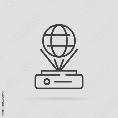 Hologram icon in flat style isolated on grey background.