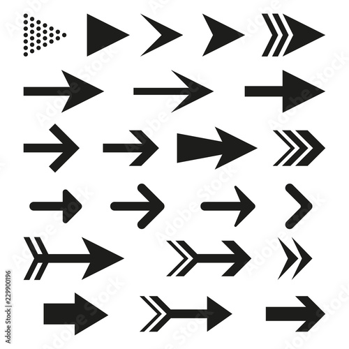 Arrow icon set for website. Different arrows collection. Vector illustration.