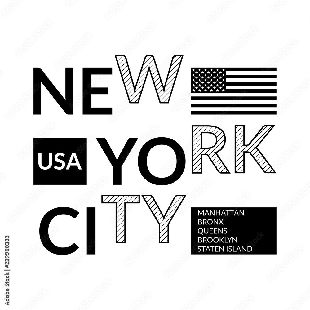 New York city style slogan or typography print design. NYC fashion graphic for tshirt and