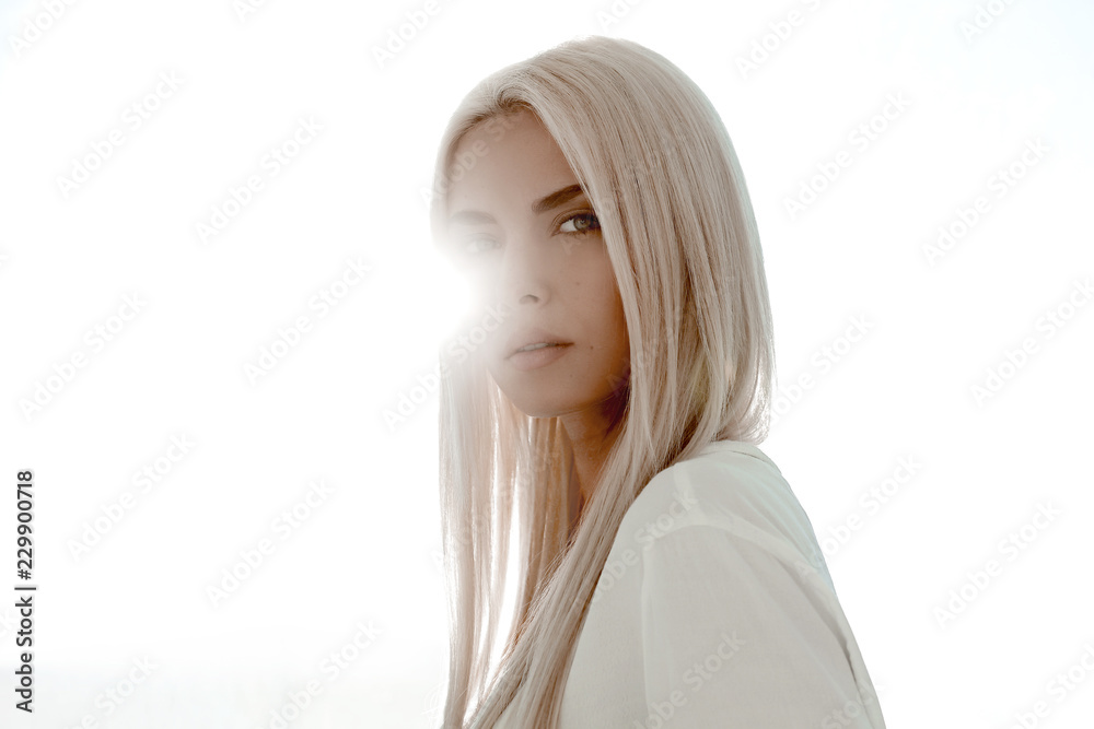 Young business woman thinking about problems. Young business woman thinking about problems.