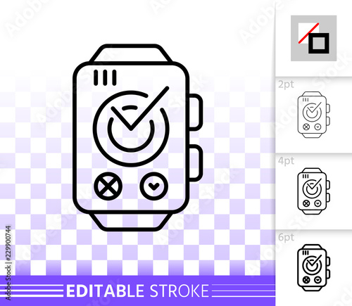 Smart Watch simple black line vector icon