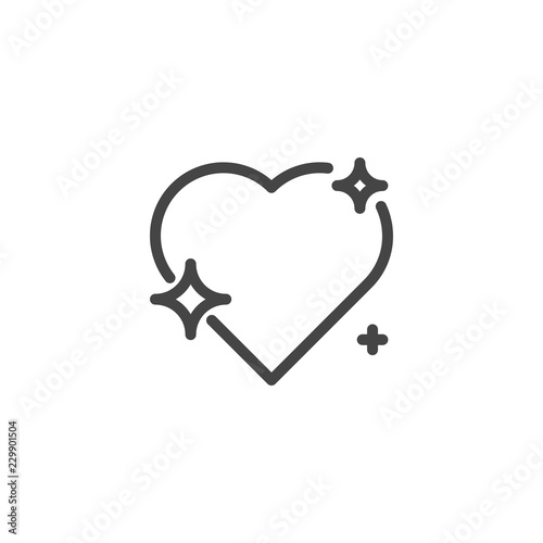 Heart with stars line icon. Symbol of romance, love, care and health. Element of decoration for holiday Valentines day
