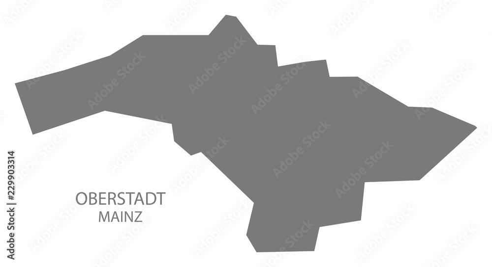 Mainz Oberstadt district map grey illustration silhouette shape Mainz Oberstadt district map grey illustration silhouette shape