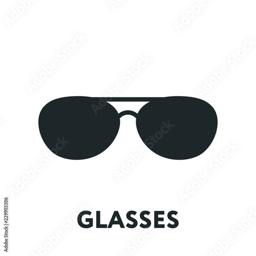 Glasses and Sunglasses Model. Optical Spectacles Fashion Lens. Vector Flat Line Icon.