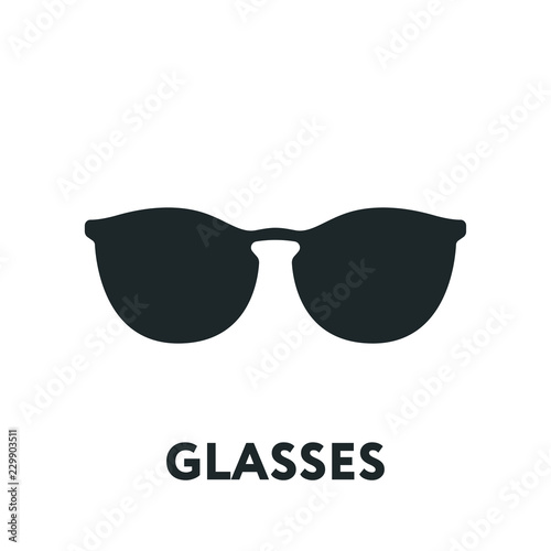 Glasses and Sunglasses Model. Optical Spectacles Fashion Lens. Vector Flat Line Icon.