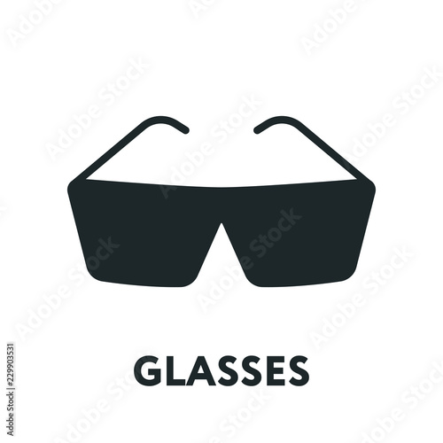 Glasses and Sunglasses Model. Optical Spectacles Fashion Lens. Vector Flat Line Icon.