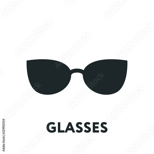 Glasses and Sunglasses Model. Optical Spectacles Fashion Lens. Vector Flat Line Icon.