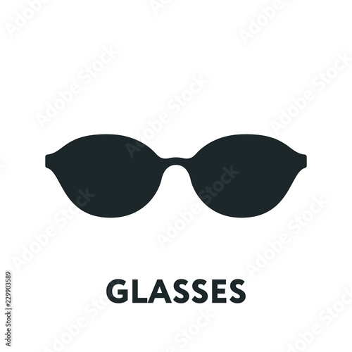 Glasses and Sunglasses Model. Optical Spectacles Fashion Lens. Vector Flat Line Icon.