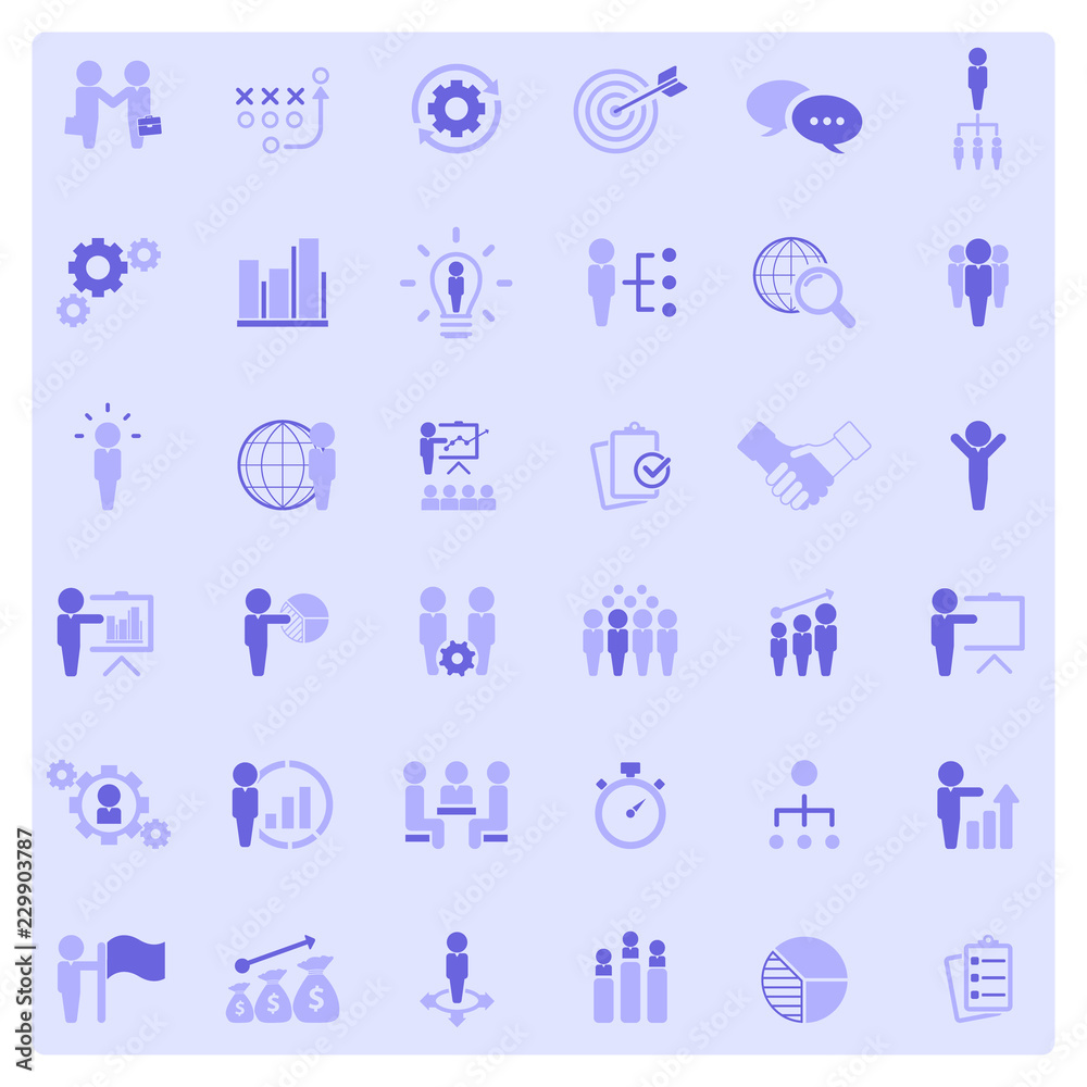Universal business strategy icons set. Vector. Universal business strategy icons set. Vector.