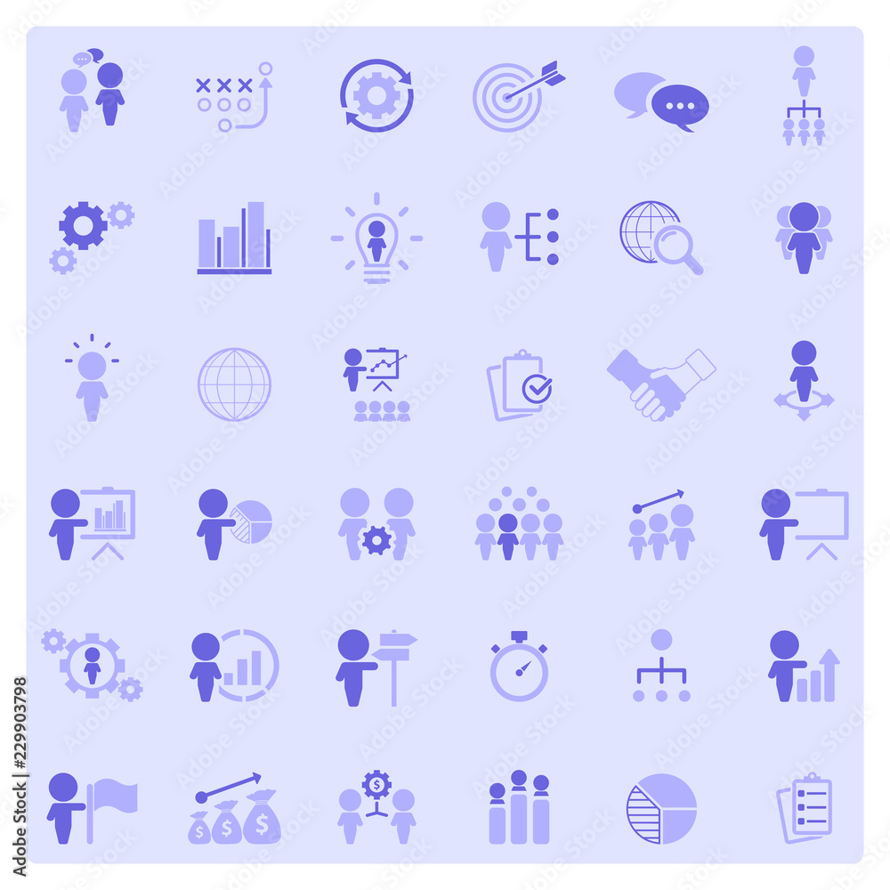 Universal business strategy icons set. Vector. Universal business strategy icons set. Vector.