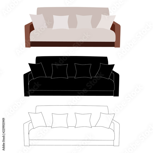 vector, set of sofa