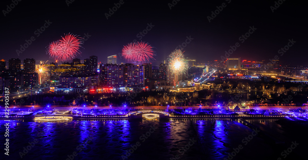 Feuerwerk in China am chinesischem Neujahr