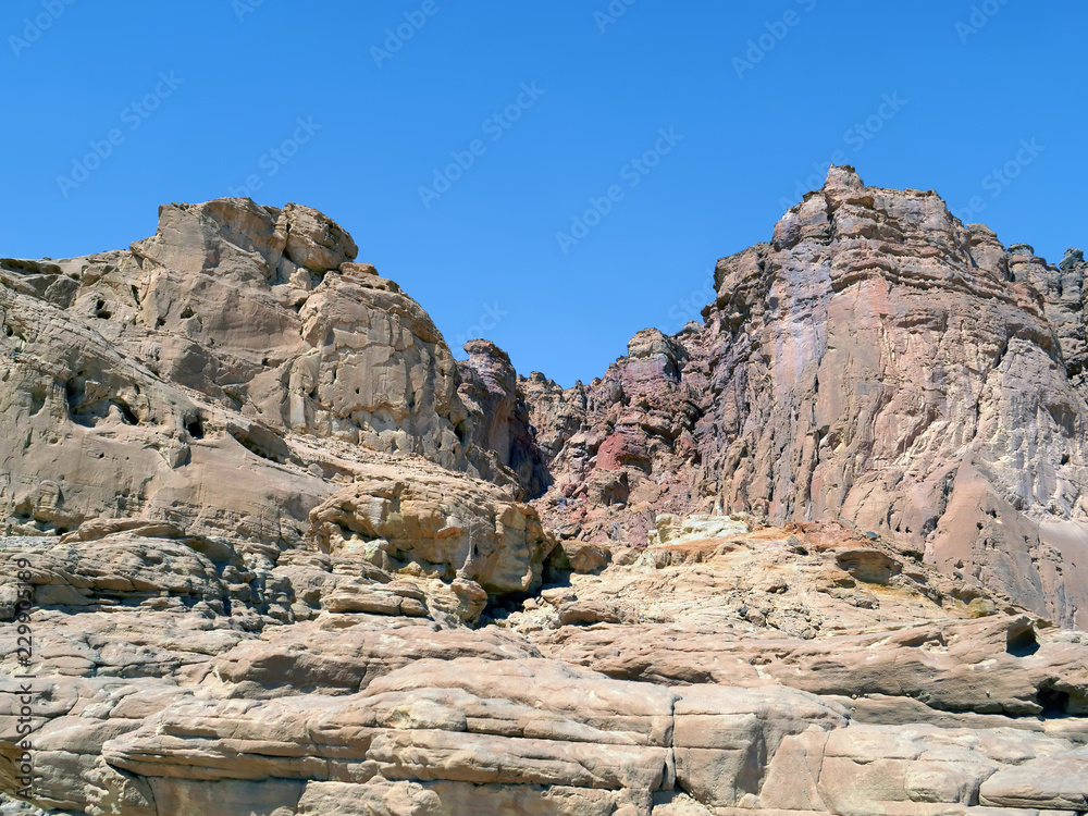 Fototapeta premium Mountains in Timna National Park, located at south of Israel in Negev Desert.