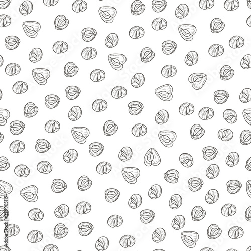 Moringa. Seed. Background, wallpaper, seamless. Sketch. Monochrome