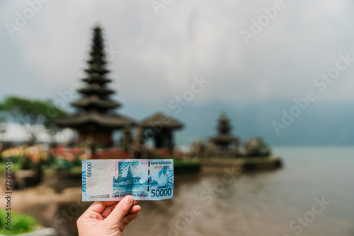 Famous temple near Gunung Batur volcano on Lake Batur Bali Indonesia.
 photo