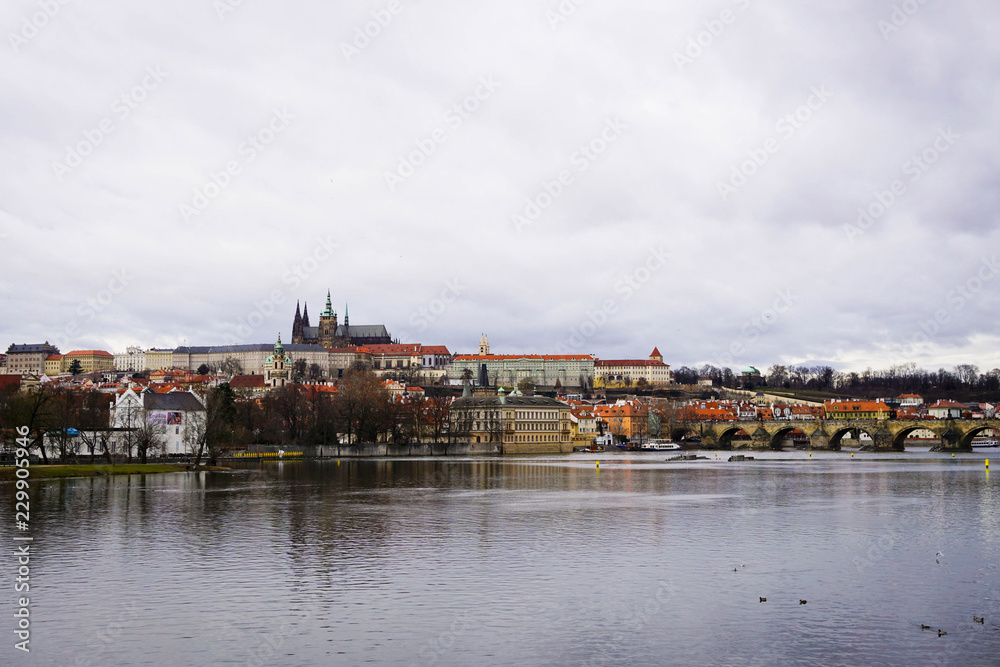 Prague bridge view