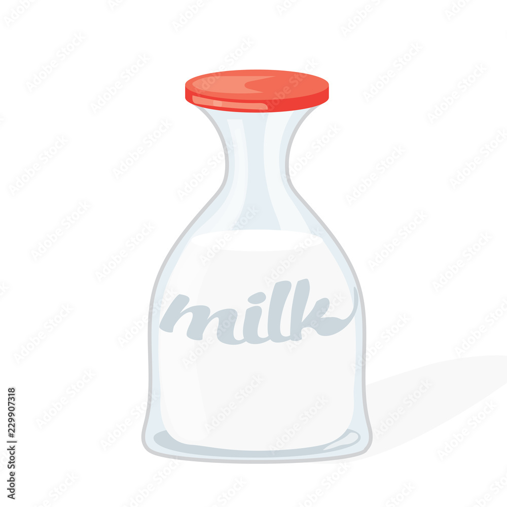 Cartoon bottle of milk, illustration isolated on white background Cartoon bottle of milk, illustration isolated on white background