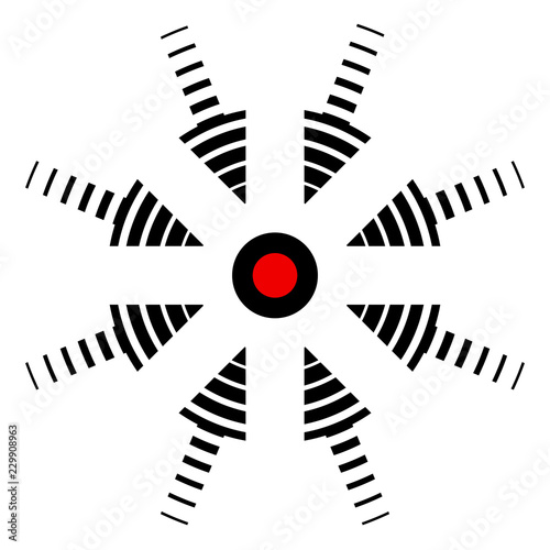 icon target, center of events, specific location, vector arrow in the center incident, the center of pain