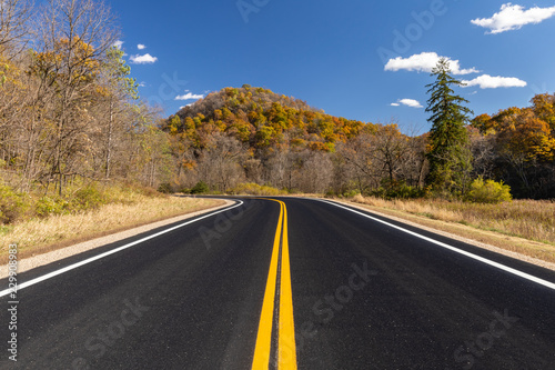 Scenic Highway In Autumn
