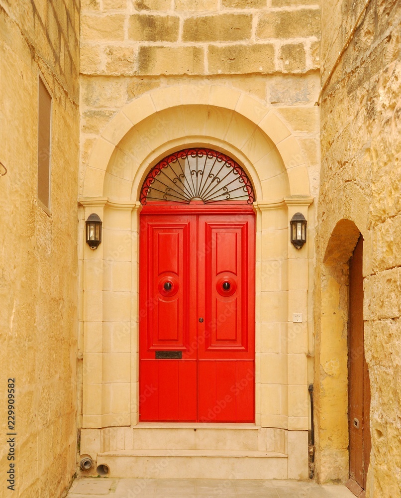 Red door in Malta