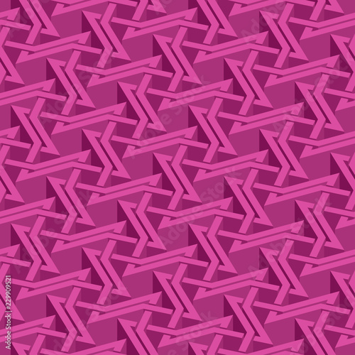 Isometric seamless pattern. Abstract illusory endless ornament texture. Fashion geometric background for web or printing design. Swatch is attached.