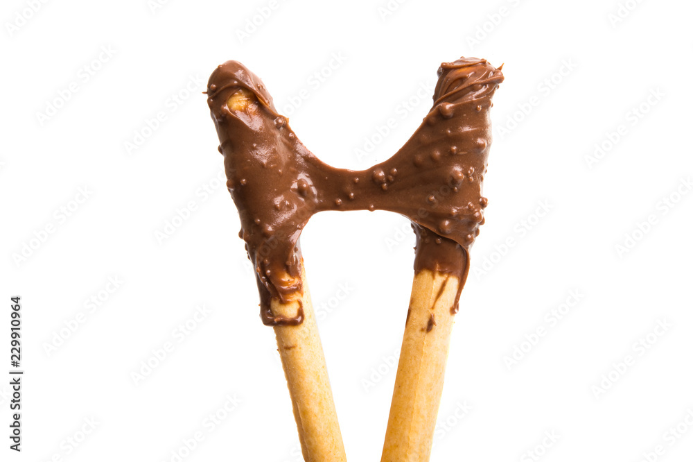 Fototapeta premium chocolate cream stick isolated