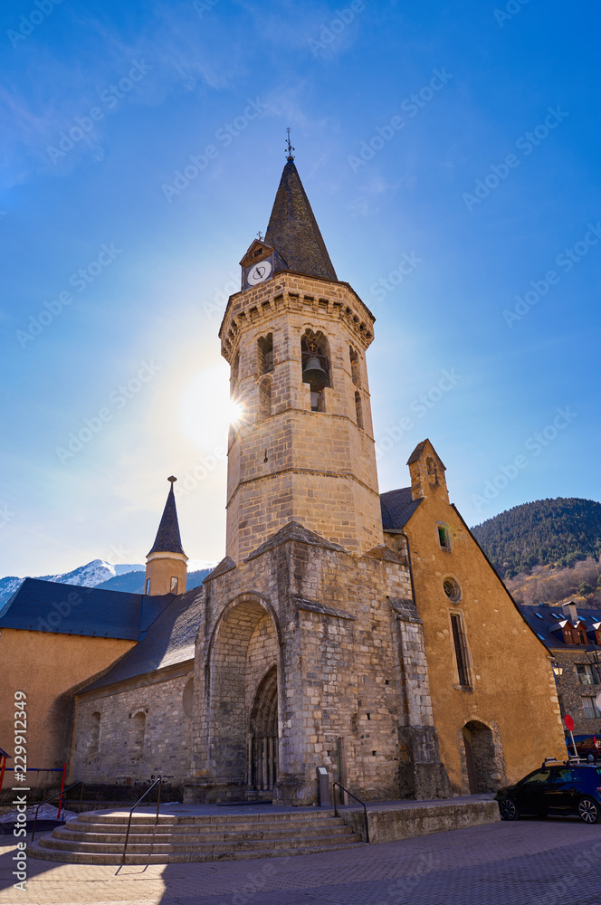 Fototapeta premium Vielha Viella church Sant Miqueu in Lerida