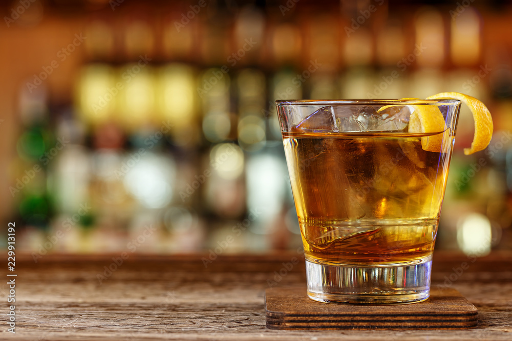 Whiskey with liqueur cocktail Whiskey with liqueur cocktail